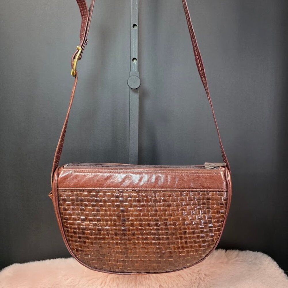 Vintage Meyers USA Leather Woven Look Shoulder Bag